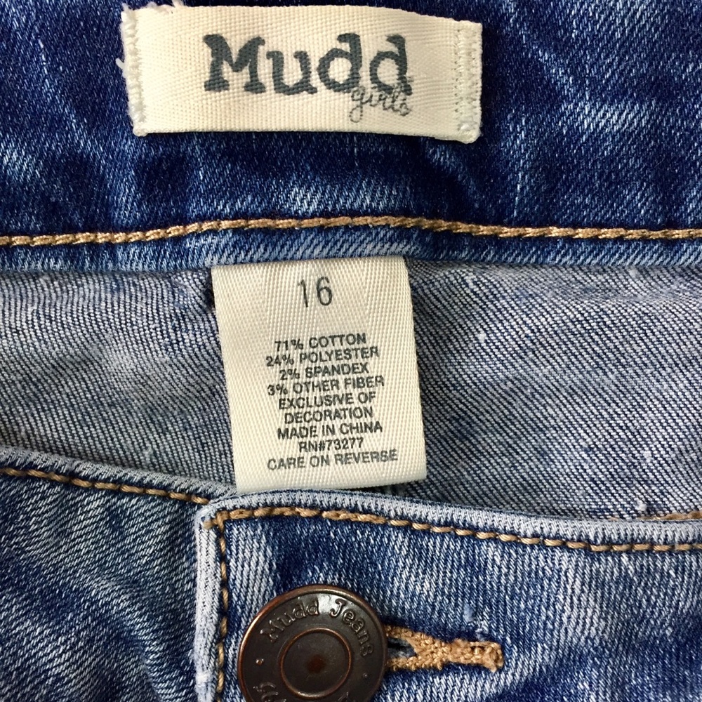 SOLD-Mudd girls 16 distressed studded skinny jeans - Picture 5 of 6